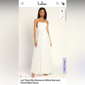 Let There Be Romance White Burnout
Floral Maxi Dress.  Size XL.